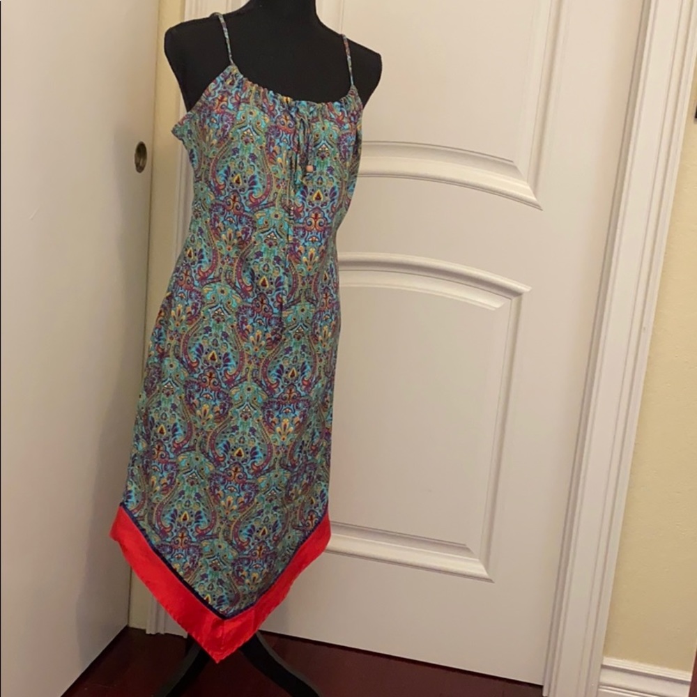 Vixen handkerchief mid length paisley dress